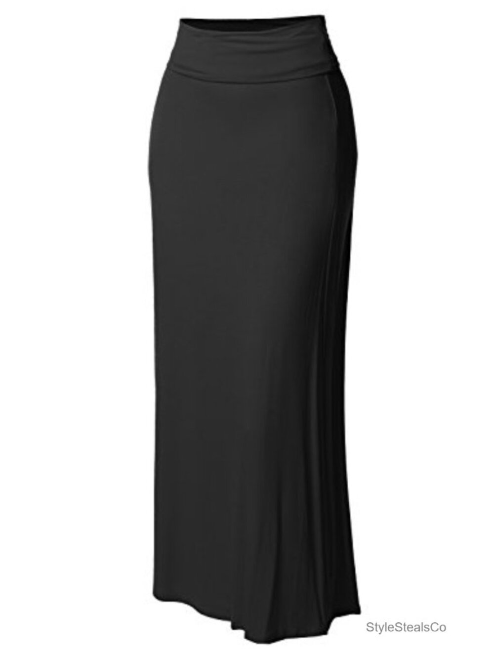 Women's Fold Over Long Maxi Skirt 95% Rayon 5% Spandex Loose Fit